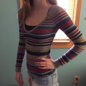 Striped long sleeve top